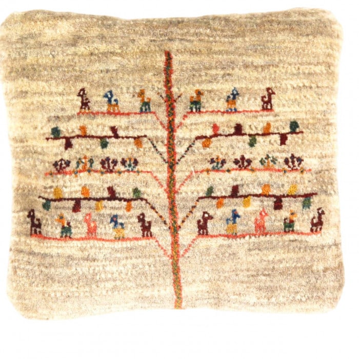 Fine Hand knotted Persian Gabbeh pillow 16"X16": Fine Hand knotted Persian Gabbeh pillow 16"X16" - New, Gabbeh, Handmade , Lamb's Wool, 300 -PG 202- 862.This item is part of our fine auction collection which includes many fine home accessories inclu