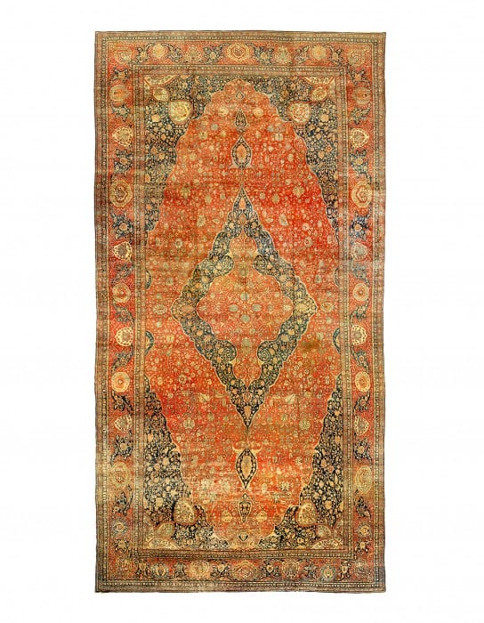 Fine Hand Knotted Persian Antique Mohtasham Kashan 13'5'' X 26'5'': Fine Hand Knotted Persian Antique Mohtasham Kashan 13'5'' X 26'5'' - 1880, Mohtesham Kashan, Hand-Knotted, Lamb's Wool, 300 -D11928- 862.This item is part of our fine auction collection which includes