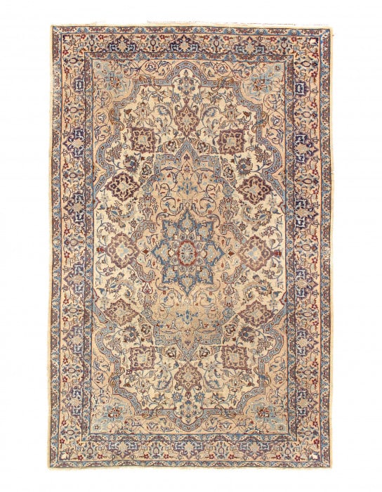 Fine Hand knotted Persian silk & wool Nain 5'X 8': Fine Hand knotted Persian silk & wool Nain 5'X 8' - CIRCA 1960, Nain, Hand-Knotted, Wool & Silk, 300 -D10787- 862.This item is part of our fine auction collection which includes many fine home accesso