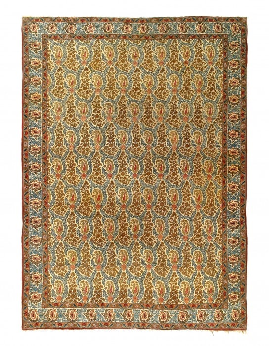 Ivory Persian Antique Qum rug 7'.5'' x 10'.2'': Ivory Persian Antique Qum rug 7'.5'' x 10'.2'' - circa 1960, Qum, Hand-Knotted, Lamb's Wool, 300 -D08242- 862.This item is part of our fine auction collection which includes many fine home accessories