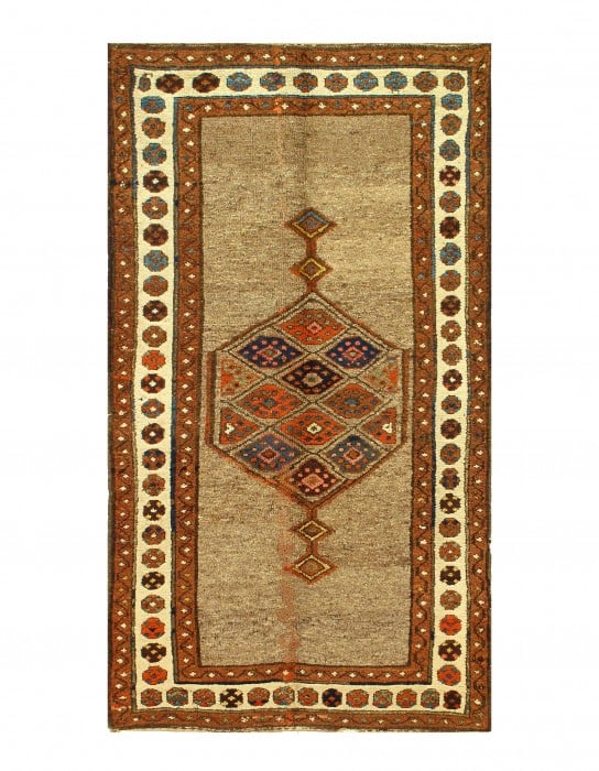 L Brown Persian Antique Seraband 3'5'' X 5'6'': L Brown Persian Antique Seraband 3'5'' X 5'6'' - Late 20th Century, Saraband, Hand-Knotted, Lamb's Wool, 300 -D10087- 862.This item is part of our fine auction collection which includes many fine home