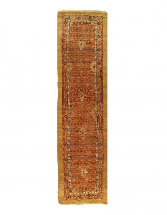 Fine Hand Knotted Persian Antique Saravand 3'6'' x 14'.3'': Fine Hand Knotted Persian Antique Saravand 3'6'' x 14'.3'' - Circa 1900, saravand, Hand-Knotted, Lamb's Wool, 300 -D11427- 862.This item is part of our fine auction collection which includes many fine