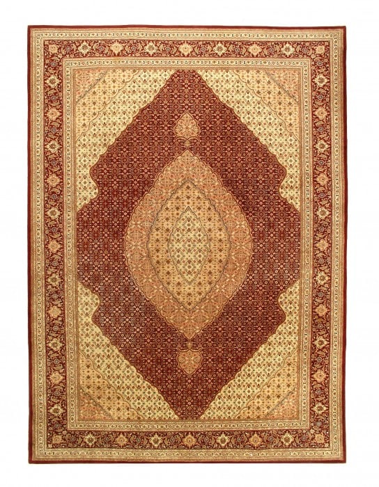 Fine Hand Knotted silk & wool Persian Tabriz design 10' X 14': Fine Hand Knotted silk & wool Persian Tabriz design 10' X 14' - New, Tabriz, Hand-Knotted, Wool & Silk, 300 -D12001- 862.This item is part of our fine auction collection which includes many fine home