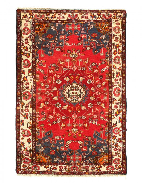 Fine hand knotted Persian Antique Tafresh rug 4'4'' X 6'6'': Fine hand knotted Persian Antique Tafresh rug 4'4'' X 6'6'' - 1930, Tafresh, Hand-Knotted, Lamb's Wool, 300 -D12516- 862.This item is part of our fine auction collection which includes many fine home