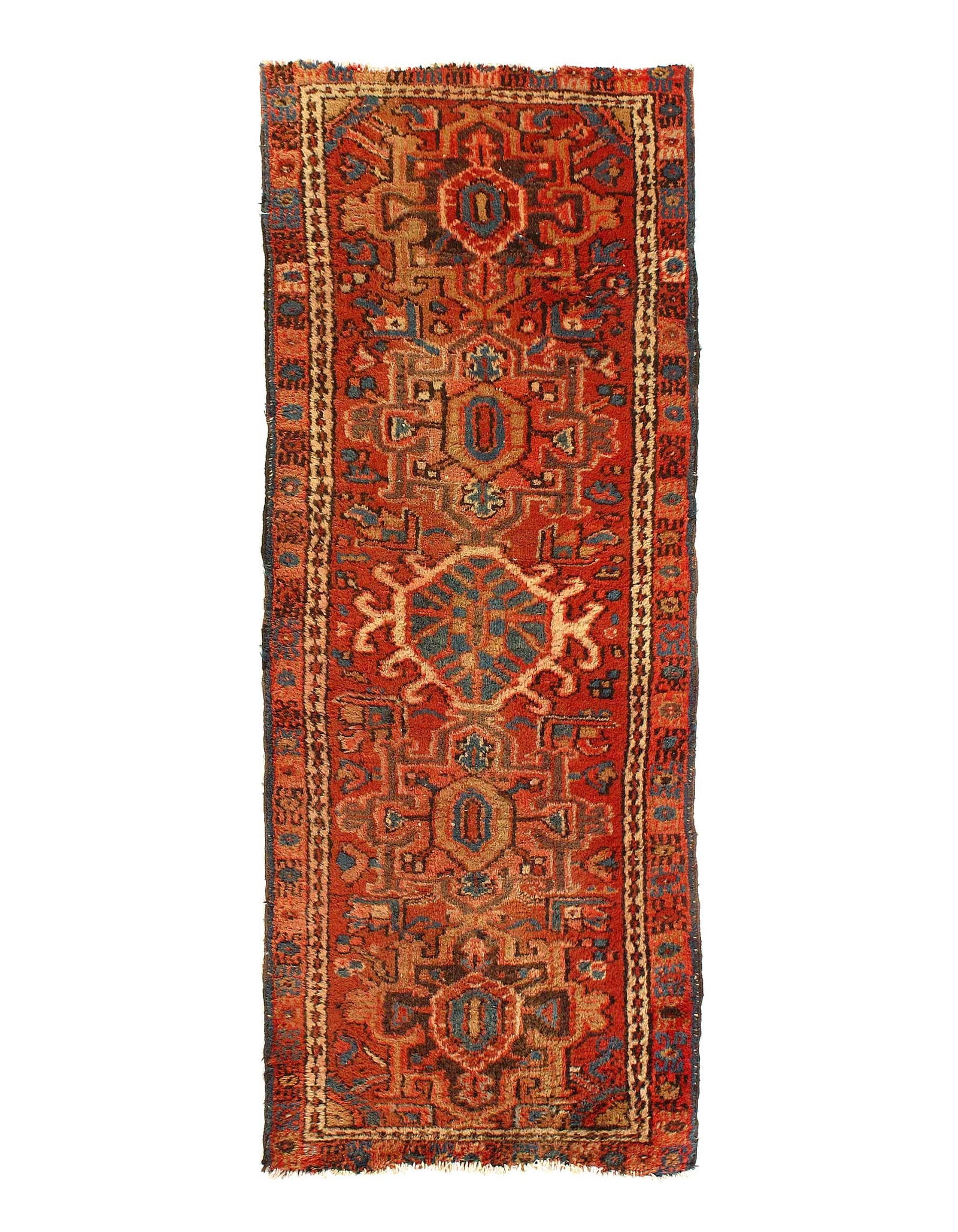Original Persian Karajeh antique rug 2'x 5'3": Original Persian Karajeh antique rug 2'x 5'3" - CIRCA 1920, Karaja, Hand-Knotted, Lamb's Wool, 300 -D11917- 862.This item is part of our fine auction collection which includes many fine home accessori