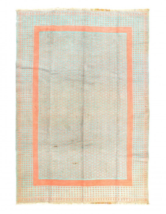 Reversible cotton sumak hand woven rug 7'X 10'4": Reversible cotton sumak hand woven rug 7'X 10'4" - CIRCA 1960, Sumak, Hand-Woven, Cotton, 300 -D14068- 862.This item is part of our fine auction collection which includes many fine home accessories in