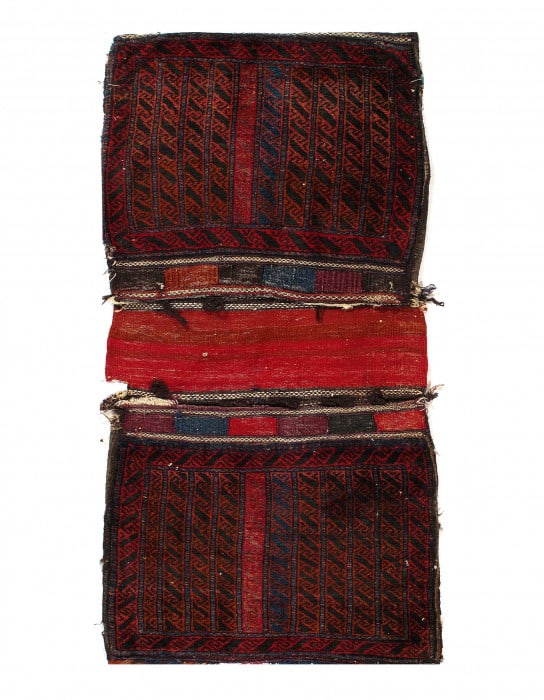 Persian Antique Saddle Bag 2'3"x 4'9": Persian Antique Saddle Bag 2'3"x 4'9" - CIRCA 1940, Shiraz, Hand-Knotted, Lamb's Wool, 300 -50813- 862.This item is part of our fine auction collection which includes many fine home accessories includ