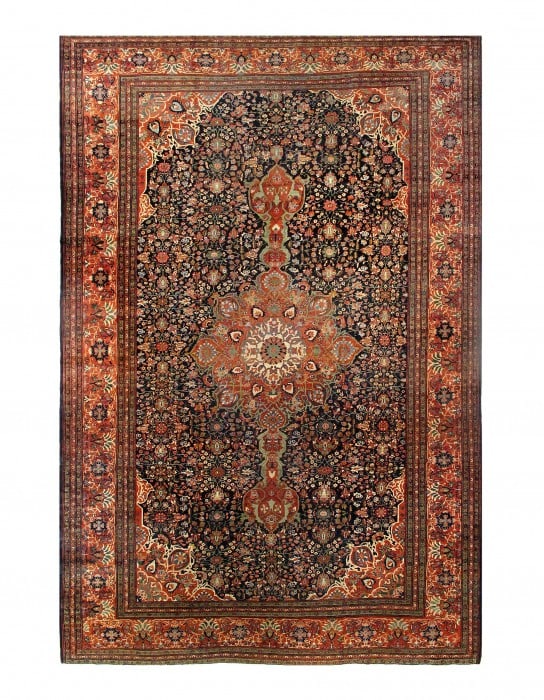 Late 19th Century Antique Persian Sarouk Farahan Rug - 12' X 18'8'': Late 19th Century Antique Persian Sarouk Farahan Rug - 12' X 18'8''- Circa 1880, Sarouk Farahan, Hand-Knotted, Lamb's Wool, 300 -D05524- 862.This item is part of our fine auction collection which incl