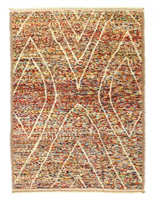 Multi Color Fine Hand knotted Moroccan 5'7'' X 7'8'': Multi Color Fine Hand knotted Moroccan 5'7'' X 7'8'' - New, Moroccan, Hand-Knotted, Lamb's Wool, 300 -D14400- 862.This item is part of our fine auction collection which includes many fine home accesso