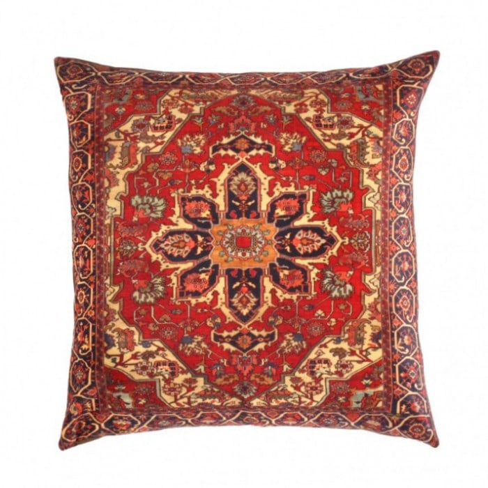 Persian Heriz Design Pillow 24'' X 24'': Persian Heriz Design Pillow 24'' X 24'' - New, Heriz, Handmade , Velvet Silk, 300 -IR 7 L- 862.This item is part of our fine auction collection which includes many fine home accessories including anti