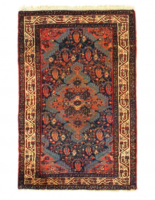 Persian Antique Hamadan rug 2'6'' X 4': Persian Antique Hamadan rug 2'6'' X 4' - 1900, Hamadan, Hand-Knotted, Lamb's Wool, 300 -D11904- 862.This item is part of our fine auction collection which includes many fine home accessories including