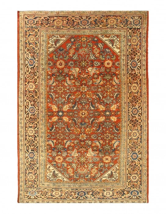 Rust Persian Antique Mahal 7' X 10': Rust Persian Antique Mahal 7' X 10' - Circa 1920, Mahal, Hand-Knotted, Lamb's Wool, 300 -D10408- 862.This item is part of our fine auction collection which includes many fine home accessories includin