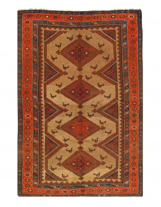 Camel Color Persian Antique Malayer 4'6'' X 6'9'': Camel Color Persian Antique Malayer 4'6'' X 6'9'' - Circa 1920, Malayer, Hand-Knotted, Lamb's Wool, 300 -36753- 862.This item is part of our fine auction collection which includes many fine home acces