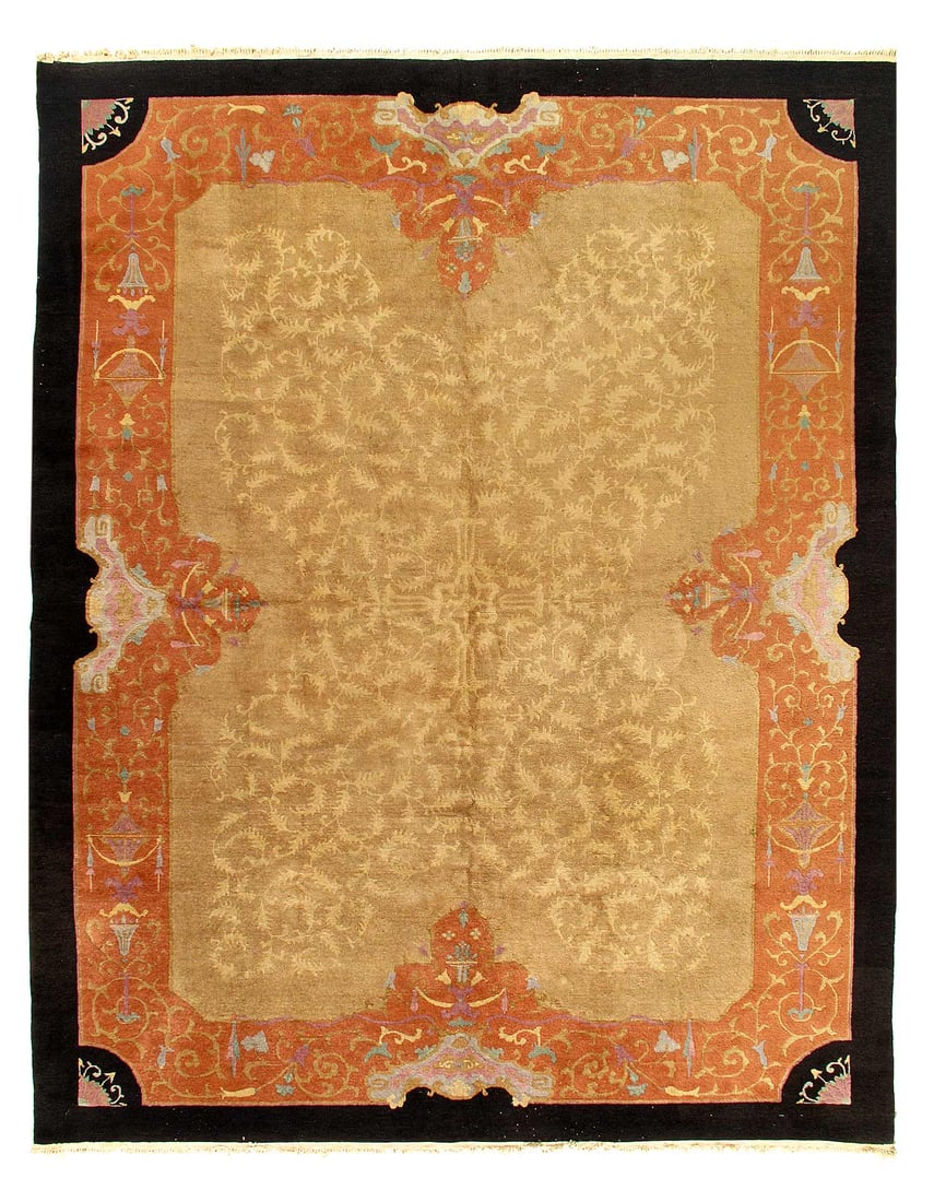 Antique Chinese Art Deco rug 9'1"X 11'7" (1 of 3)