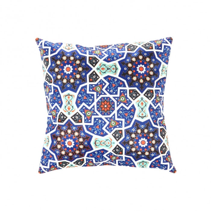 Persian Tile Velvet Pillow 20' X 20': Persian Tile Velvet Pillow 20' X 20' - New, Traditional, Handmade , Velvet Silk, 300 -IR 16 M- 862.This item is part of our fine auction collection which includes many fine home accessories including