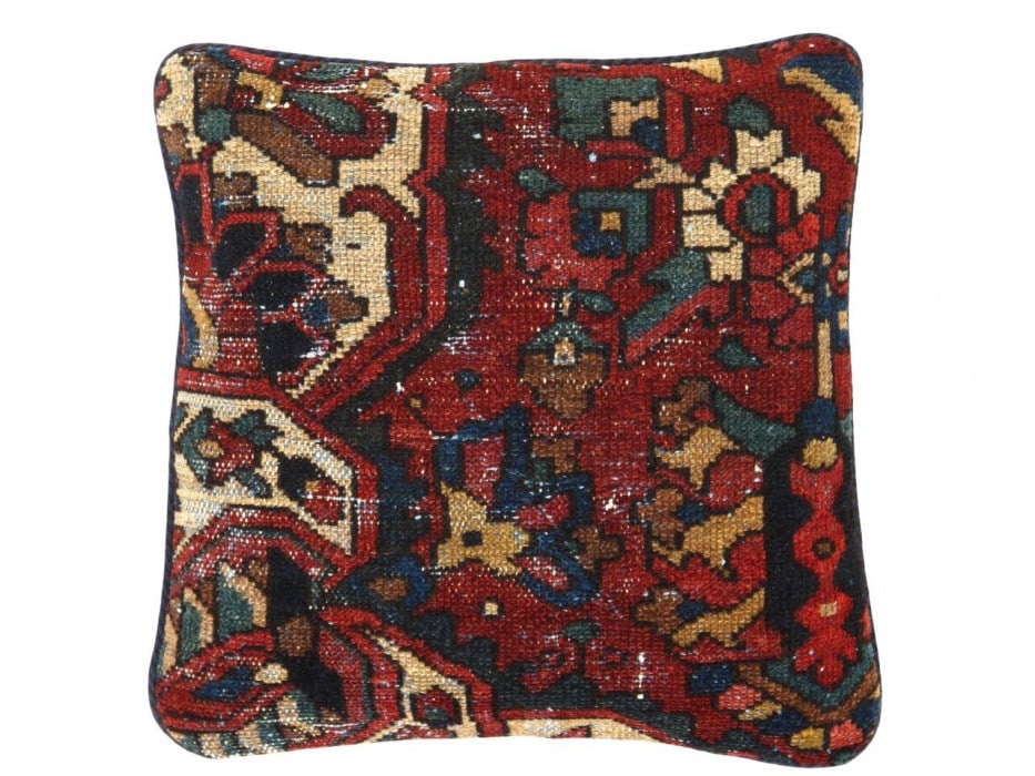 Pasargad Vintage Hand Knotted Farahan Rug Pillow 20": Pasargad Vintage Hand Knotted Farahan Rug Pillow 20" - N/A, Farahan, Flokati, Lamb's Wool, 300 -K 254 A- 862.This item is part of our fine auction collection which includes many fine home accessories