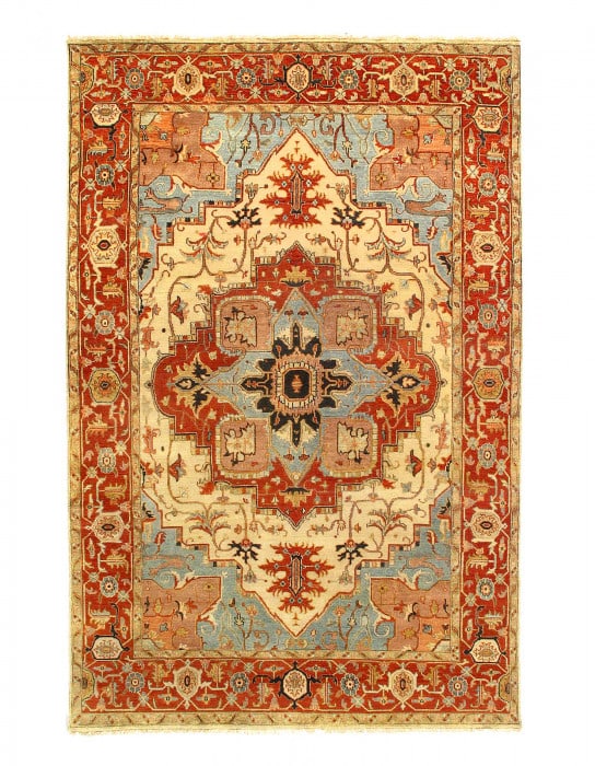 Ivory Fine Hand Knotted Persian serapi Design Rug 6'3"X 9'5": Ivory Fine Hand Knotted Persian serapi Design Rug 6'3"X 9'5" - NEW, Serapi, Hand-Knotted, Lamb's Wool, 300 -D15177- 862.This item is part of our fine auction collection which includes many fine home a
