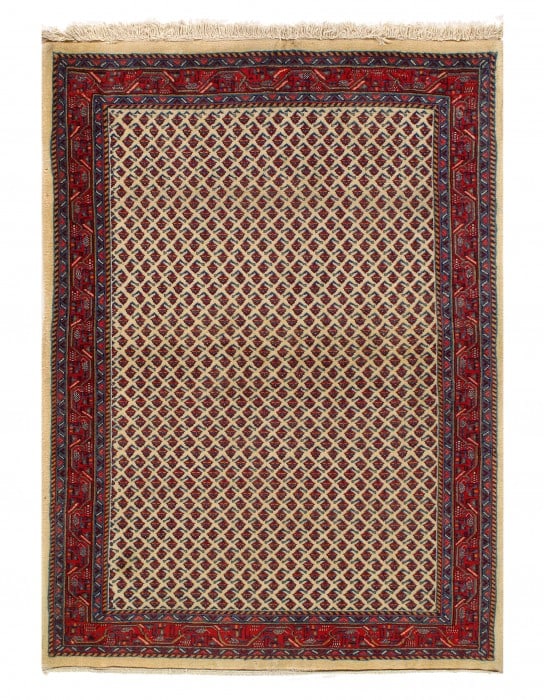 Ivory Persian Sarouk 3'6" X 5': Ivory Persian Sarouk 3'6" X 5' - New, Sarouk, Hand-Knotted, Lamb's Wool, 300 -D03357- 862.This item is part of our fine auction collection which includes many fine home accessories including antique r