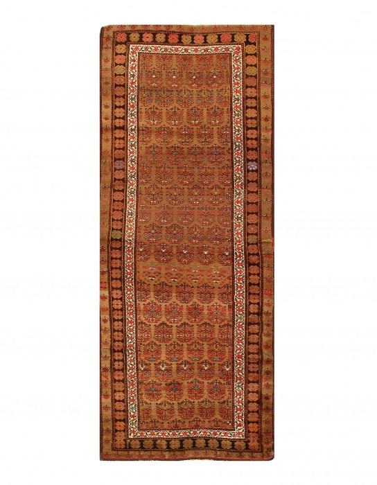 L .Brown Antique Sarab Runner 3' 5'' X 8' 10'': L .Brown Antique Sarab Runner 3' 5'' X 8' 10'' - Circa 1900, Sarab, Hand-Knotted, Lamb's Wool, 300 -D04587- 862.This item is part of our fine auction collection which includes many fine home accessori