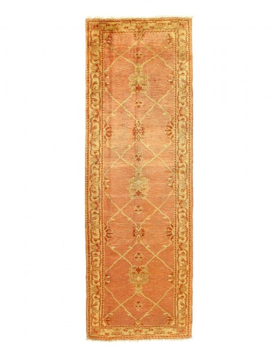 Fine Hand Knotted Oushak runner 3'3'' X 9'8'': Fine Hand Knotted Oushak runner 3'3'' X 9'8'' - New, Oushak, Hand-Knotted, Lamb's Wool, 300 -24144- 862.This item is part of our fine auction collection which includes many fine home accessories inclu