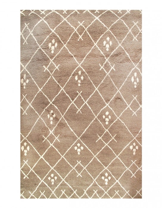 Light Brown Moroccan 10'8'' X 13'11'': Light Brown Moroccan 10'8'' X 13'11'' - New, Moroccan, Hand-Knotted, Lamb's Wool, 300 -D04531- 862.This item is part of our fine auction collection which includes many fine home accessories including