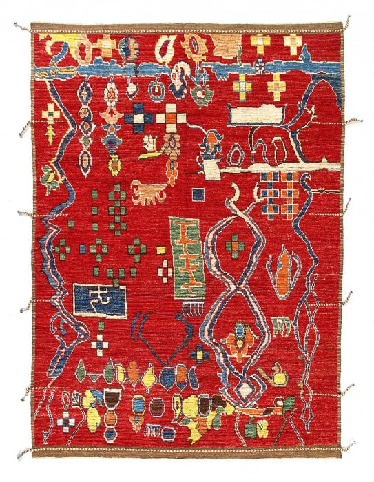 Fine Hand Knotted Moroccan Rug 7'11'' X 10'9'': Fine Hand Knotted Moroccan Rug 7'11'' X 10'9'' - New, Moroccan, Hand-Knotted, Lamb's Wool, 300 -D14428- 862.This item is part of our fine auction collection which includes many fine home accessories i