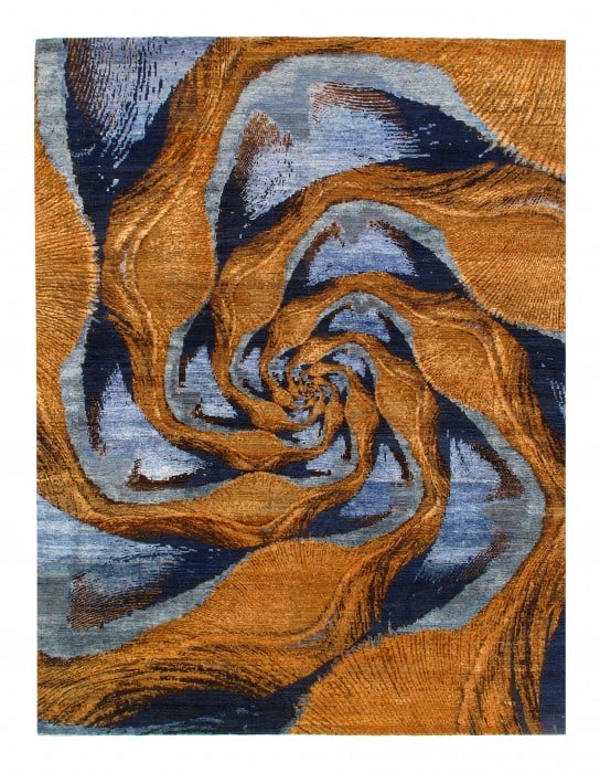 Multi color HandMade Fine Modern rug 9' X 12': Multi color HandMade Fine Modern rug 9' X 12' - New, Modern, Hand-Knotted, Wool & Silk, 300 -D11021- 862.This item is part of our fine auction collection which includes many fine home accessories incl