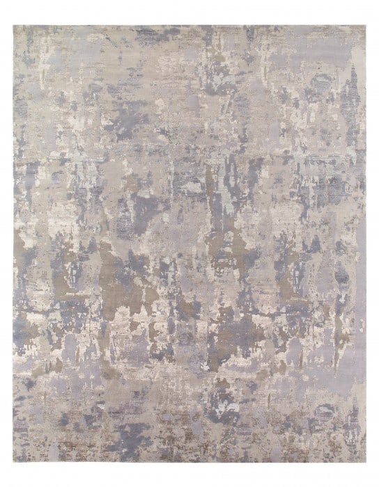 Gray Color Fine Hand Knotted Modern rug 12' X 15': Gray Color Fine Hand Knotted Modern rug 12' X 15' - New, Modern, Hand-Knotted, Wool & Silk, 300 -D11040- 862.This item is part of our fine auction collection which includes many fine home accessories