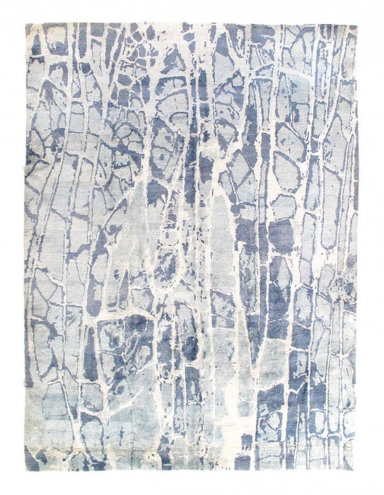 Light Blue Modern Bamboo silk Rug 8'9'' X 11'11'': Light Blue Modern Bamboo silk Rug 8'9'' X 11'11'' - New, Modern, Hand-Knotted, V. Silk, 300 -D06385- 862.This item is part of our fine auction collection which includes many fine home accessories incl