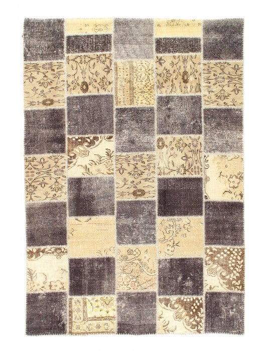 Gray Turkish Patchwork 6' X 8': Gray Turkish Patchwork 6' X 8' - New, Modern, Hand-Knotted, Lamb's Wool, 300 -D08019- 862.This item is part of our fine auction collection which includes many fine home accessories including antique r