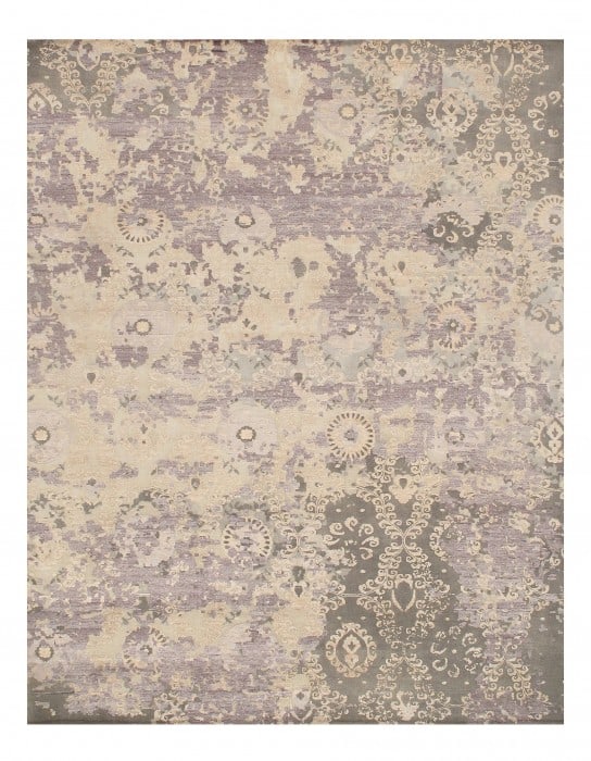 Gray Modern Rug silk & wool 8'x10': Gray Modern Rug silk & wool 8'x10' - New, Modern, Hand-Knotted, Wool & Silk, 300 -D08881- 862.This item is part of our fine auction collection which includes many fine home accessories including antiq