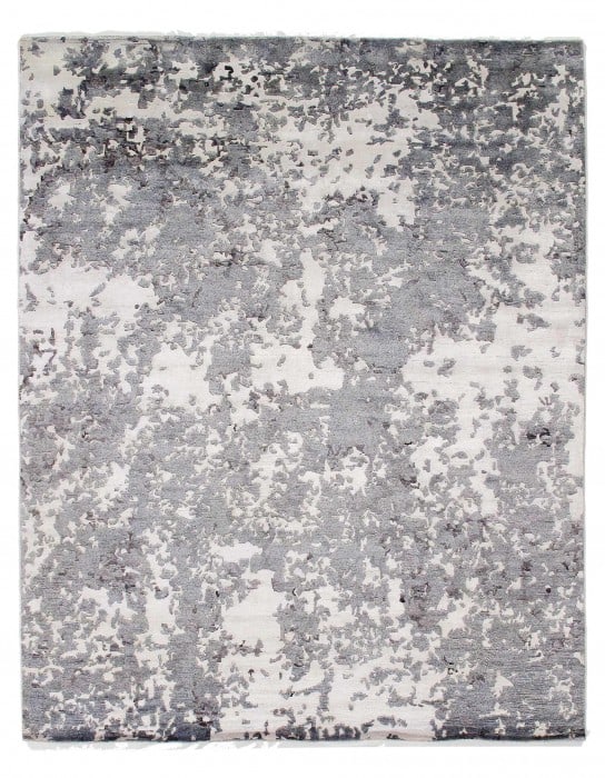 Gray Modern Hand Knotted Rug 8'x10': Gray Modern Hand Knotted Rug 8'x10' - New, Modern, Hand-Knotted, Wool & Bamboo Silk, 300 -D08840- 862.This item is part of our fine auction collection which includes many fine home accessories includi