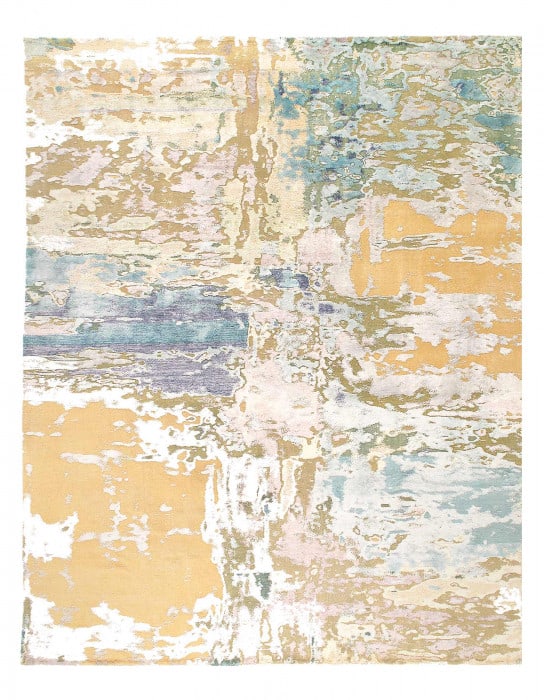 Multi color Modern Rug 8'x10': Multi color Modern Rug 8'x10' - New, Modern, Hand-Knotted, Wool & Silk, 300 -D08598- 862.This item is part of our fine auction collection which includes many fine home accessories including antique ru