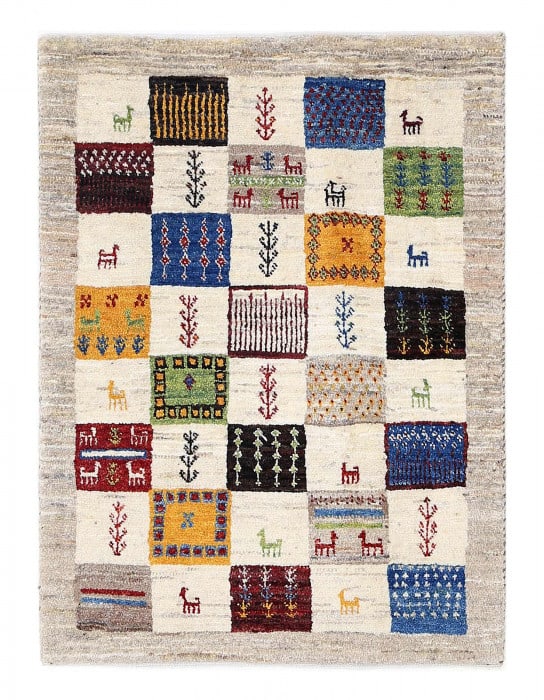 Ivory Hand Knotted Persian gabbeh Rug 2'1"X3': Ivory Hand Knotted Persian gabbeh Rug 2'1"X3' - NEW, Gabbeh, Hand-Knotted, Lamb's Wool, 300 -D13749- 862.This item is part of our fine auction collection which includes many fine home accessories incl