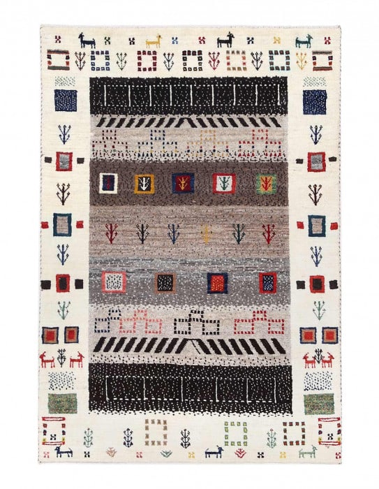 Fine Hand Knotted Persian Gabbeh 2'9'' X 4': Fine Hand Knotted Persian Gabbeh 2'9'' X 4' - New, Gabbeh, Hand-Knotted, Lamb's Wool, 300 -D13839- 862.This item is part of our fine auction collection which includes many fine home accessories includ