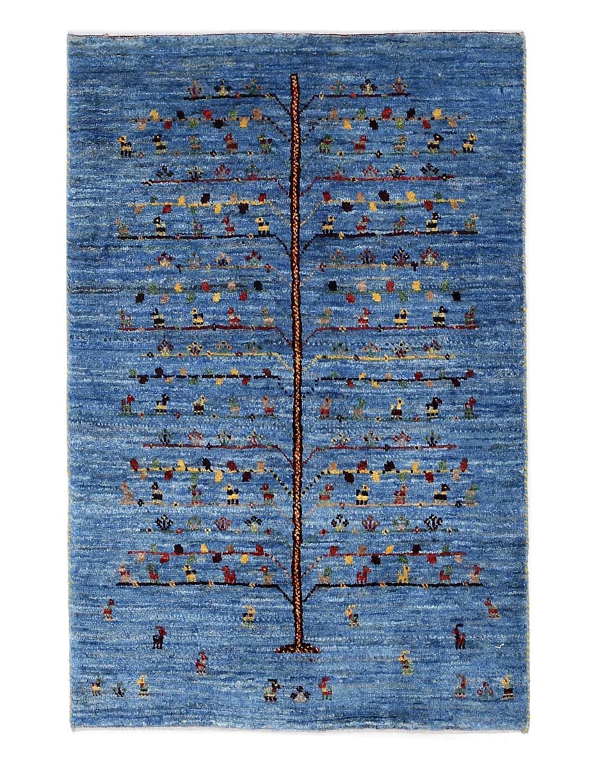 Blue Color Fine Hand knotted Persian Gabbeh 2'3"X 3'5": Blue Color Fine Hand knotted Persian Gabbeh 2'3"X 3'5" - NEW, Gabbeh, Hand-Knotted, Lamb's Wool, 300 -D13761- 862.This item is part of our fine auction collection which includes many fine home accesso