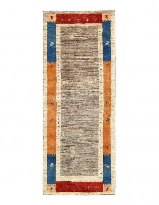 Multi color Genuine Runner Gabbeh 2'7" x 6'5": Multi color Genuine Runner Gabbeh 2'7" x 6'5" - New, Gabbeh, Hand-Knotted, Lamb's Wool, 300 -D09250- 862.This item is part of our fine auction collection which includes many fine home accessories incl
