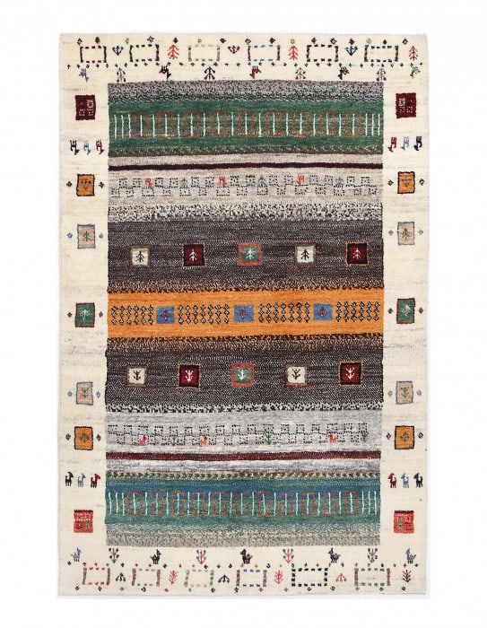 Fine Hand knotted Persain Gabbeh rug 2'11'' X 4'5'': Fine Hand knotted Persain Gabbeh rug 2'11'' X 4'5'' - New, Gabbeh, Hand-Knotted, Lamb's Wool, 300 -D13843- 862.This item is part of our fine auction collection which includes many fine home accessorie