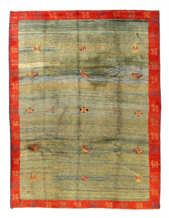Fine Hand Knotted Persian gabbeh 8'1"X 10'8": Fine Hand Knotted Persian gabbeh 8'1"X 10'8" - CIRCA 1970, Gabbeh, Straight-Wooven, Lamb's Wool, 300 -54450- 862.This item is part of our fine auction collection which includes many fine home accessor