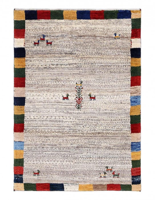 Beige color Fine Hand knotted Persian Gabbeh 2'8'' X 3'11'': Beige color Fine Hand knotted Persian Gabbeh 2'8'' X 3'11'' - New, Gabbeh, Hand-Knotted, Lamb's Wool, 300 -D13930- 862.This item is part of our fine auction collection which includes many fine home ac