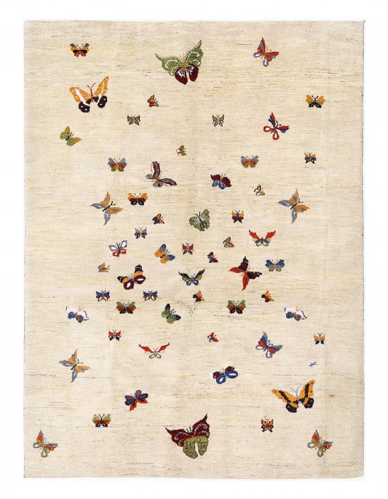 Fine Hand Knotted Persian silk & wool gabbeh 5'9'' X 8': Fine Hand Knotted Persian silk & wool gabbeh 5'9'' X 8' - New, Gabbeh, Hand-Knotted, Wool & Silk, 300 -D13952- 862.This item is part of our fine auction collection which includes many fine home access