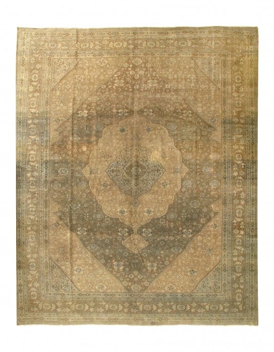 Beige Antique Persian Farahan 10'7'' X 12'6'': Beige Antique Persian Farahan 10'7'' X 12'6'' - Circa 1880, Farahan, Hand-Knotted, Lamb's Wool, 300 -D05726- 862.This item is part of our fine auction collection which includes many fine home accessor