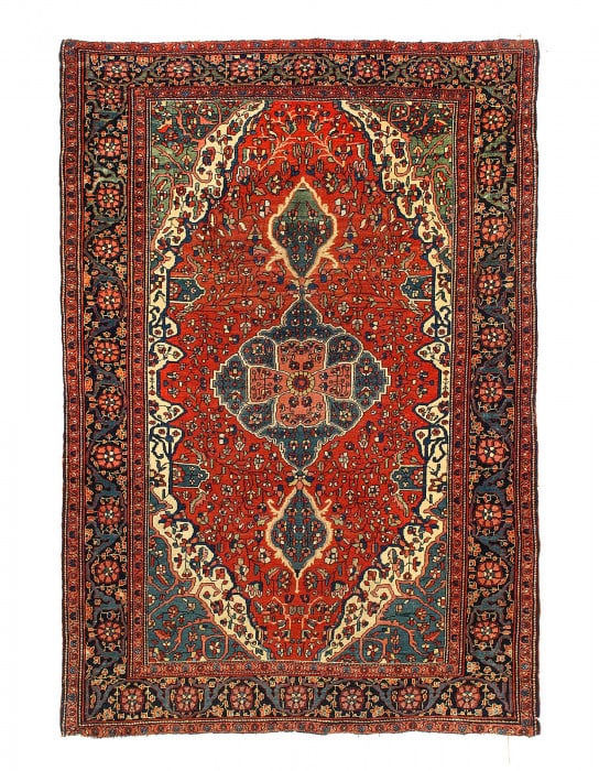 Rust Antique Persain Farahan 4'2" X 6'3": Rust Antique Persain Farahan 4'2" X 6'3" - circa 1880, Farahan, Hand-Knotted, Lamb's Wool, 300 -D07604- 862.This item is part of our fine auction collection which includes many fine home accessories i