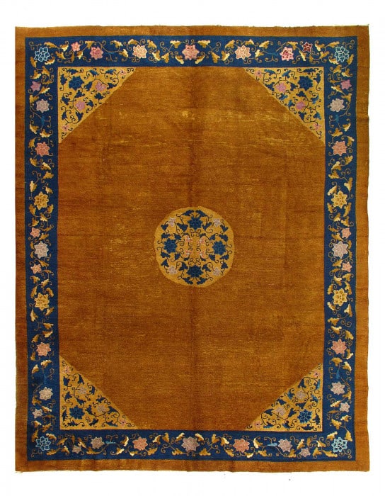 Brown Antique Chinese 9' X 12': Brown Antique Chinese 9' X 12' - Circa 1920, Chinese Peking, Hand-Knotted, Lamb's Wool, 300 -D03510- 862.This item is part of our fine auction collection which includes many fine home accessories incl