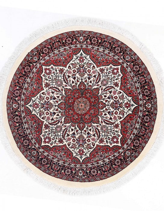 Fine Hand Knotted Persian Bidjar Round rug 3'7'' X 3'7'': Fine Hand Knotted Persian Bidjar Round rug 3'7'' X 3'7'' - New, Bidjar, Hand-Knotted, Lamb's Wool, 300 -D13370- 862.This item is part of our fine auction collection which includes many fine home acces