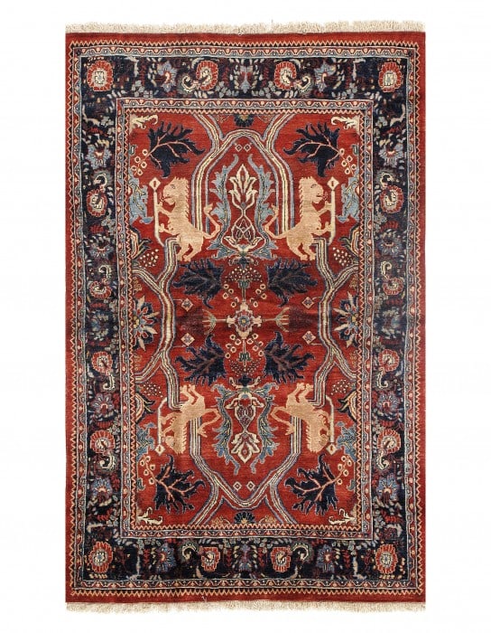 Rust Persian Bidjar 4' X 6': Rust Persian Bidjar 4' X 6' - New, Bidjar, Hand-Knotted, Lamb's Wool, 300 -D09683- 862.This item is part of our fine auction collection which includes many fine home accessories including antique rugs