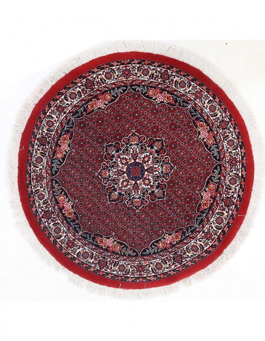 Fine Hand knotted Persian Bidjar round rug 3'7"X 3'7": Fine Hand knotted Persian Bidjar round rug 3'7"X 3'7" - NEW, Bidjar, Hand-Knotted, Lamb's Wool, 300 -D13609- 862.This item is part of our fine auction collection which includes many fine home accessor