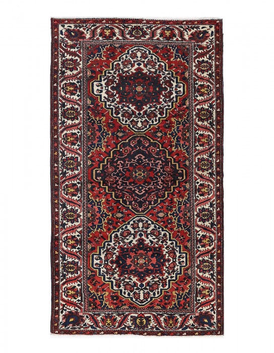 Fine Hand knotted Persian Antique Bakhtiari: Fine Hand knotted Persian Antique Bakhtiari - 1950, Bakhtiari, Hand-Knotted, Lamb's Wool, 300 -D13377- 862.This item is part of our fine auction collection which includes many fine home accessories in