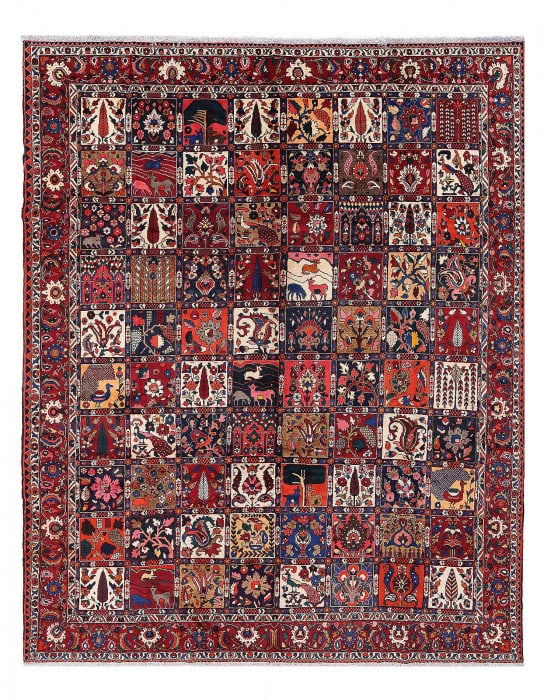 Fine Hand knotted Persian Bakhtiari rug 10'4"X12'9": Fine Hand knotted Persian Bakhtiari rug 10'4"X12'9" - NEW, Bakhtiari, Handmade, Lamb's Wool, 300 -D14028- 862.This item is part of our fine auction collection which includes many fine home accessories