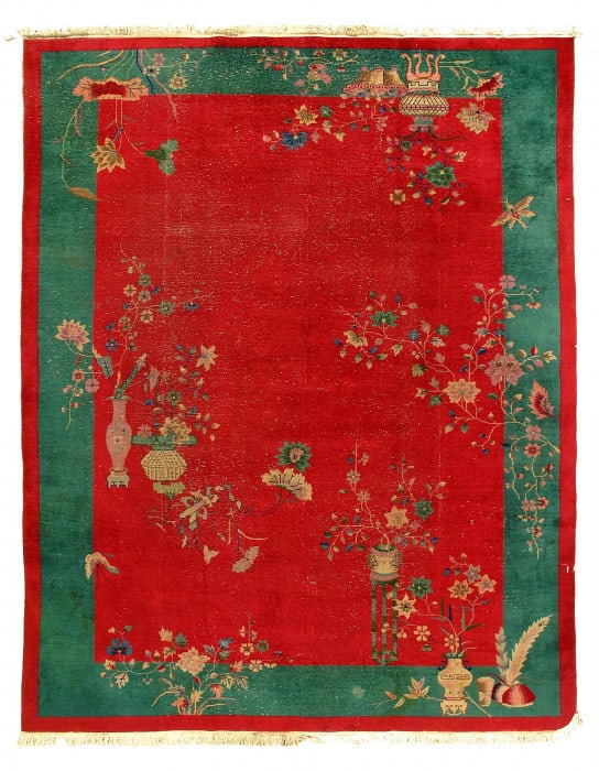 Chinese Antique Art Deco rug 9' X 12': Chinese Antique Art Deco rug 9' X 12' - Circa 1920, Art Deco, Hand-Knotted, Lamb's Wool, 300 -D12696- 862.This item is part of our fine auction collection which includes many fine home accessories inc